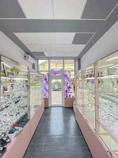 Interior magazin Bijuteria Iris — vitrine cu bijuterii și accesorii