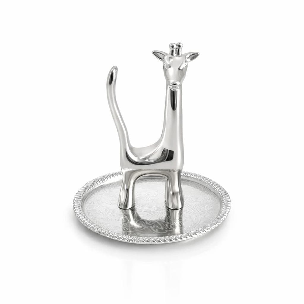 Suport inele girafa din metal argintiu 925 placat