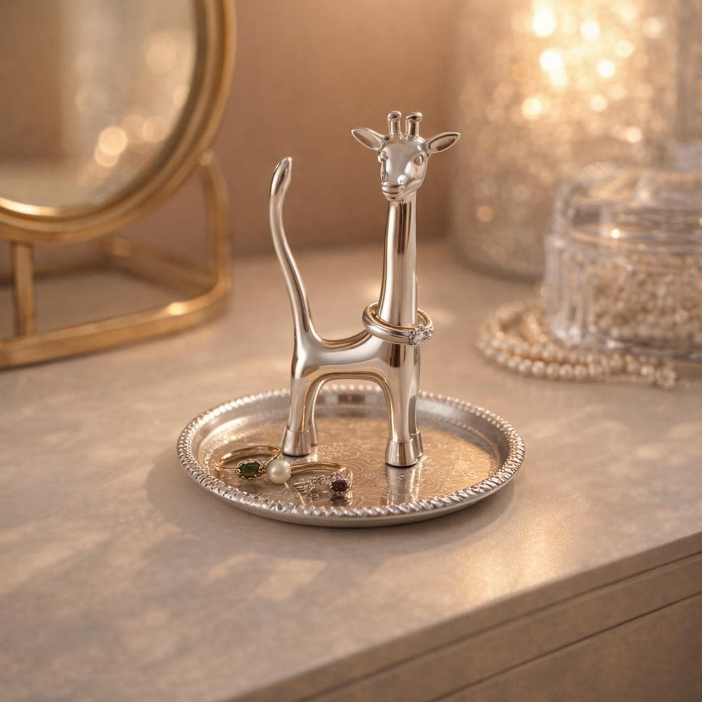 Suport inox/argintiu 925 placat girafă