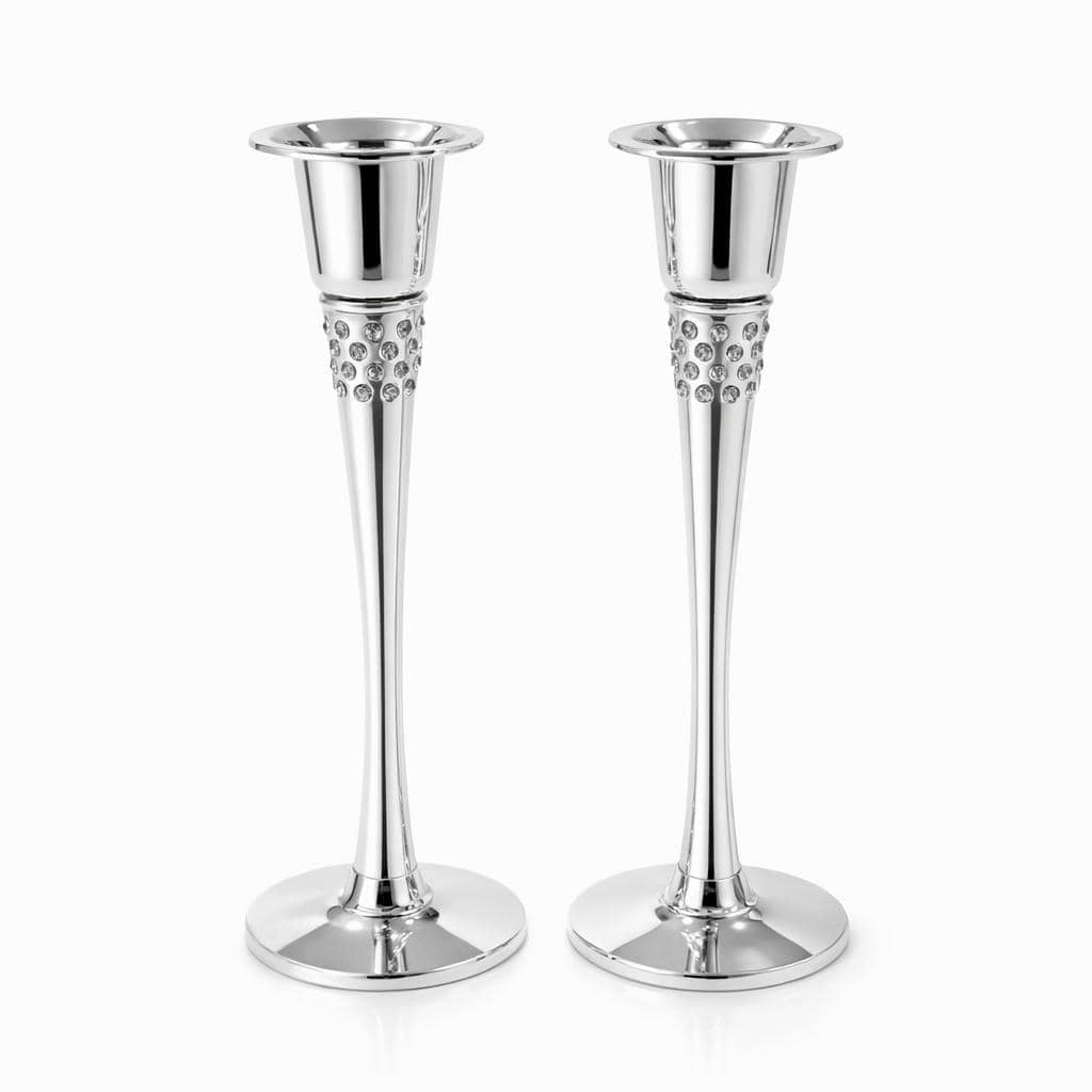Sfesnice argintate 925 cu ornamente cu cristale