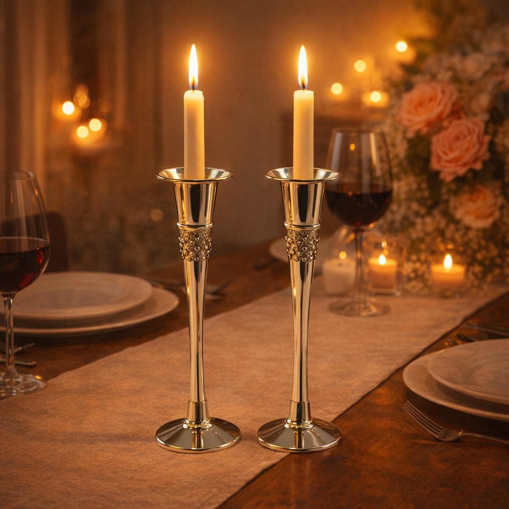 Sfesnice argintate 925 cu ornamente cu cristale