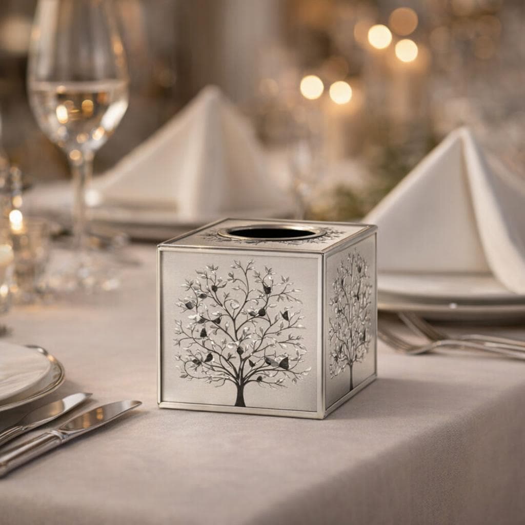 Suport servetele argintat 925 cu design copacel