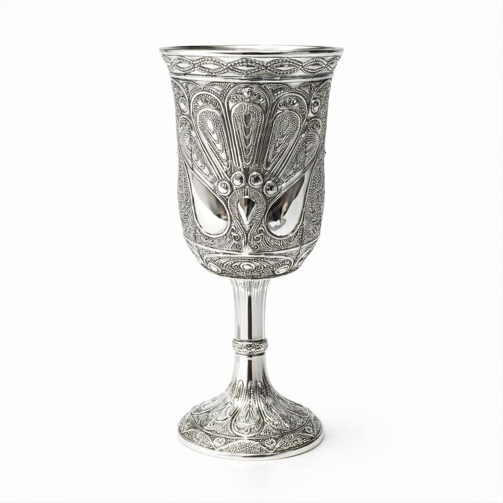 Pocal argintat 925 cu model ornamental