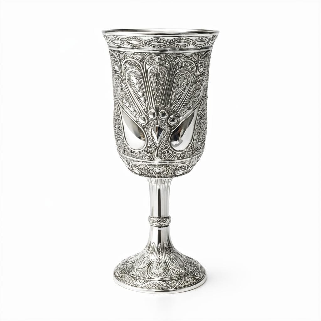 Pocal argintat 925 cu model ornamental