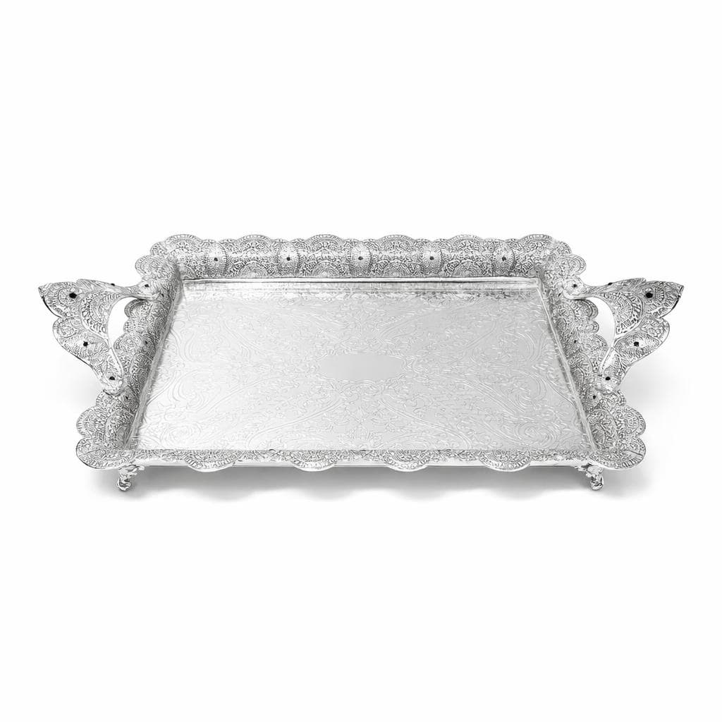 Tava argintata 925 cu ornamentație delicată