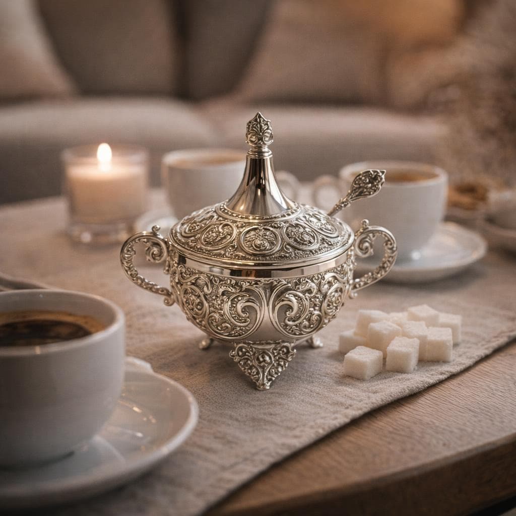 Zahărniță din argint 925 cu design ornamental