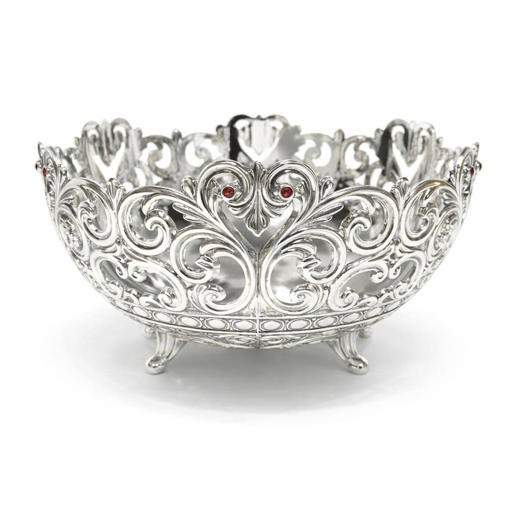 Cos argintat 925 cu design ornamental