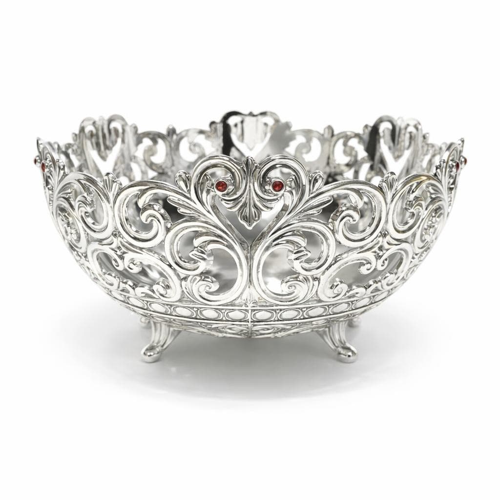 Cos argintat 925 cu design ornamental