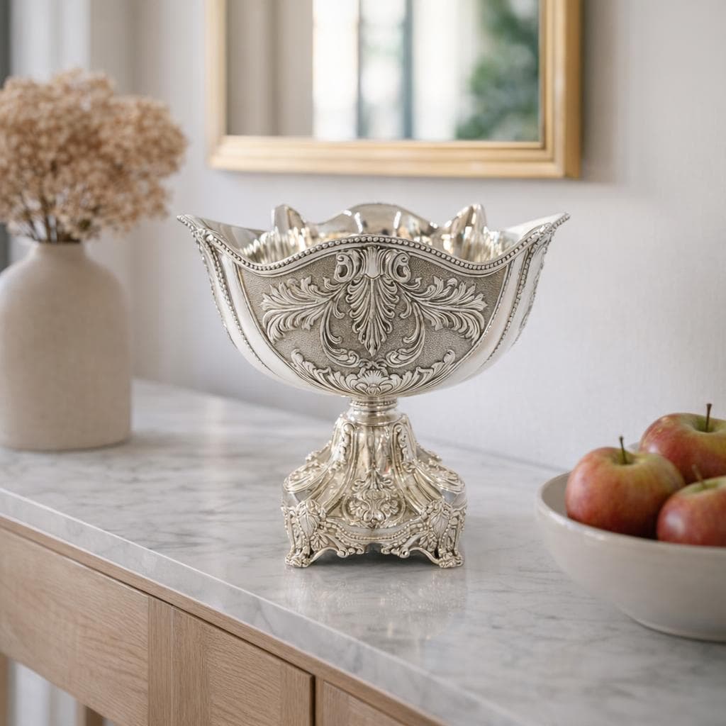 Cos argintat 925 cu decor ornamental