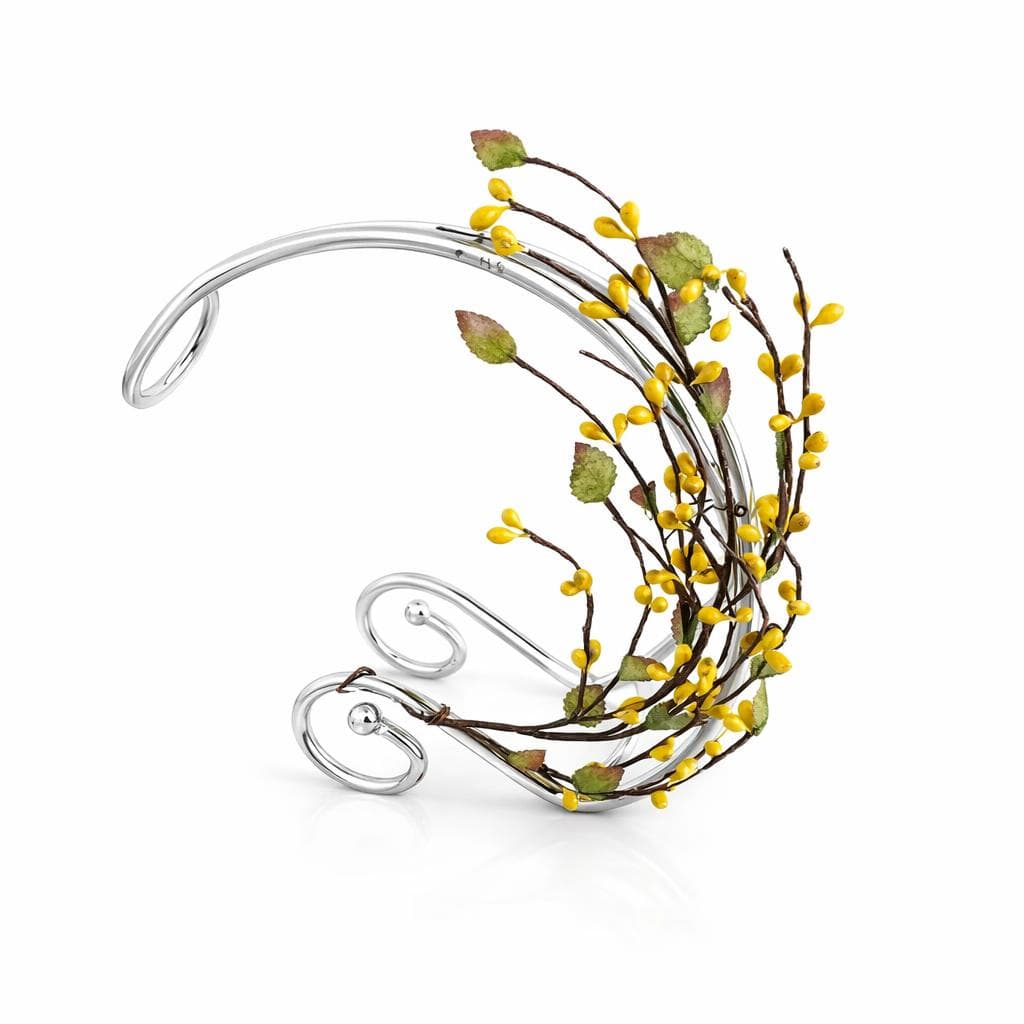 Suport sticle metal argintat 925 decor floral