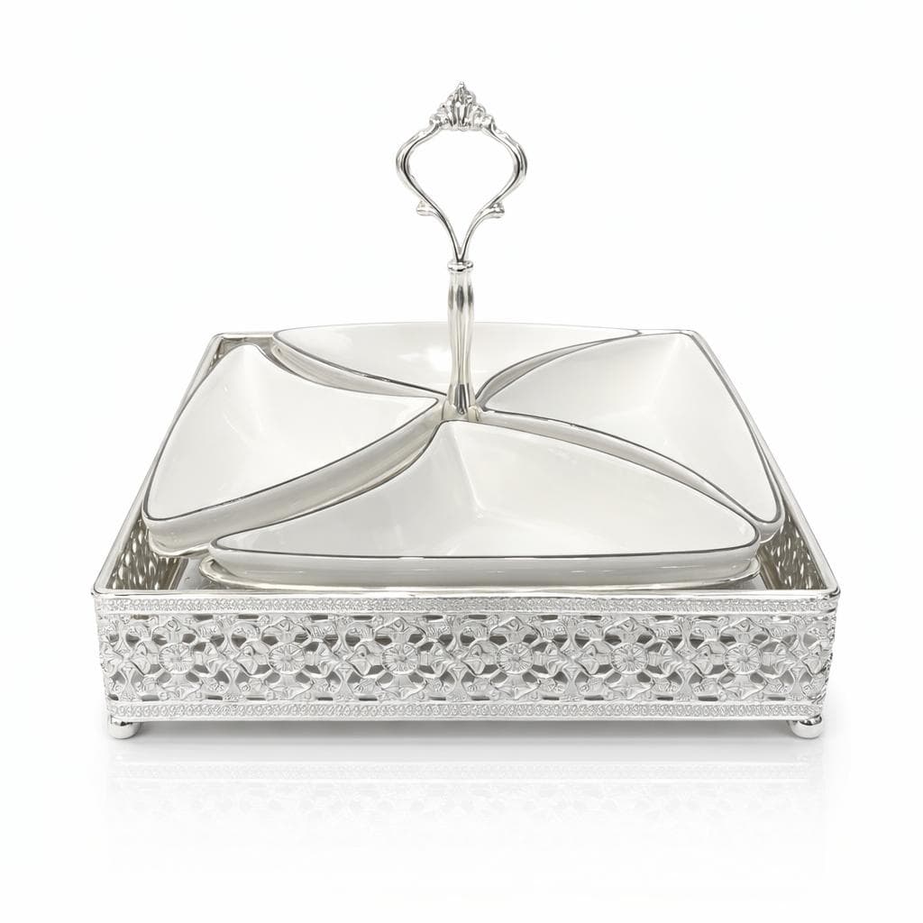 Platou argintat 925 cu ceramică