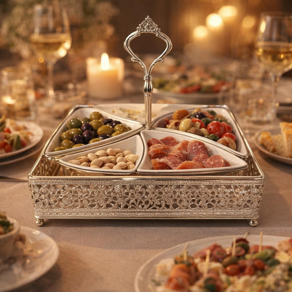 Platou argintat 925 cu ceramică
