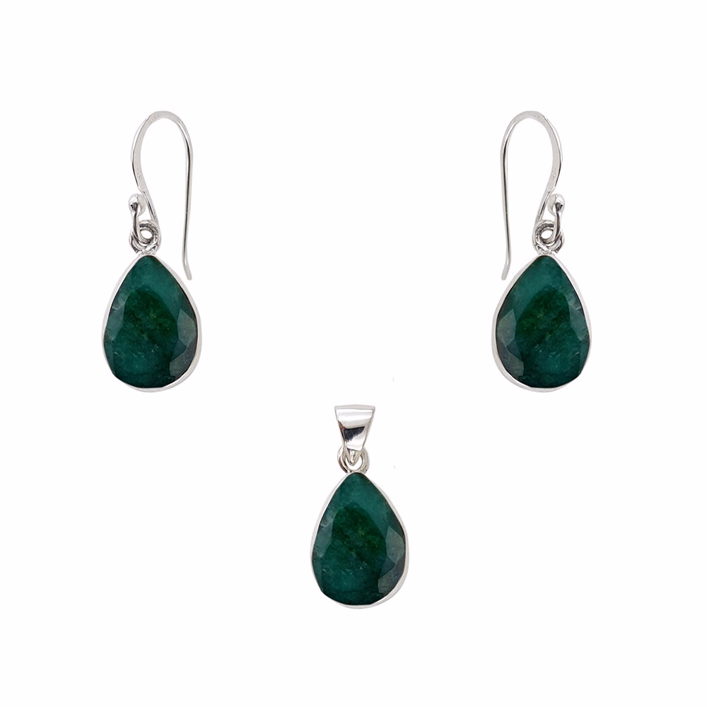 Set argint smaralde Carolyn