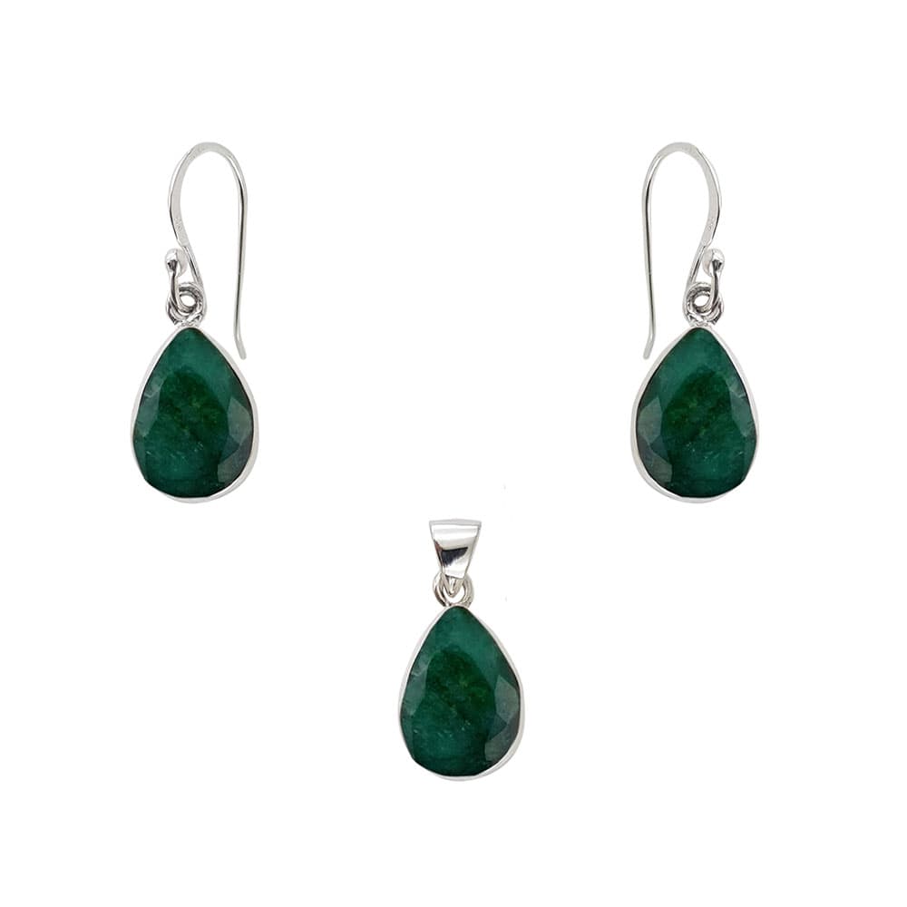 Set argint smaralde Carolyn
