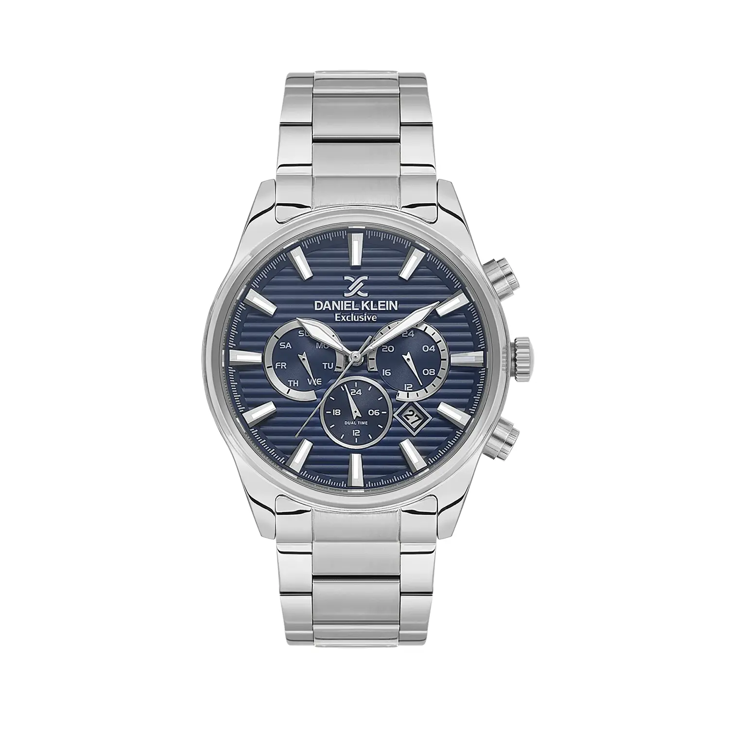Daniel Klein Exclusive DK.6.14443-3 - Ceas barbatesc quartz argintiu