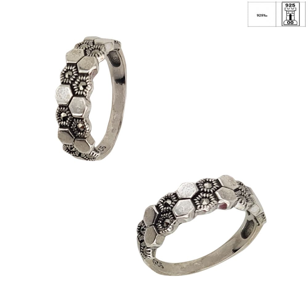 Inel argint model fagure marcasite Maura marimea 56