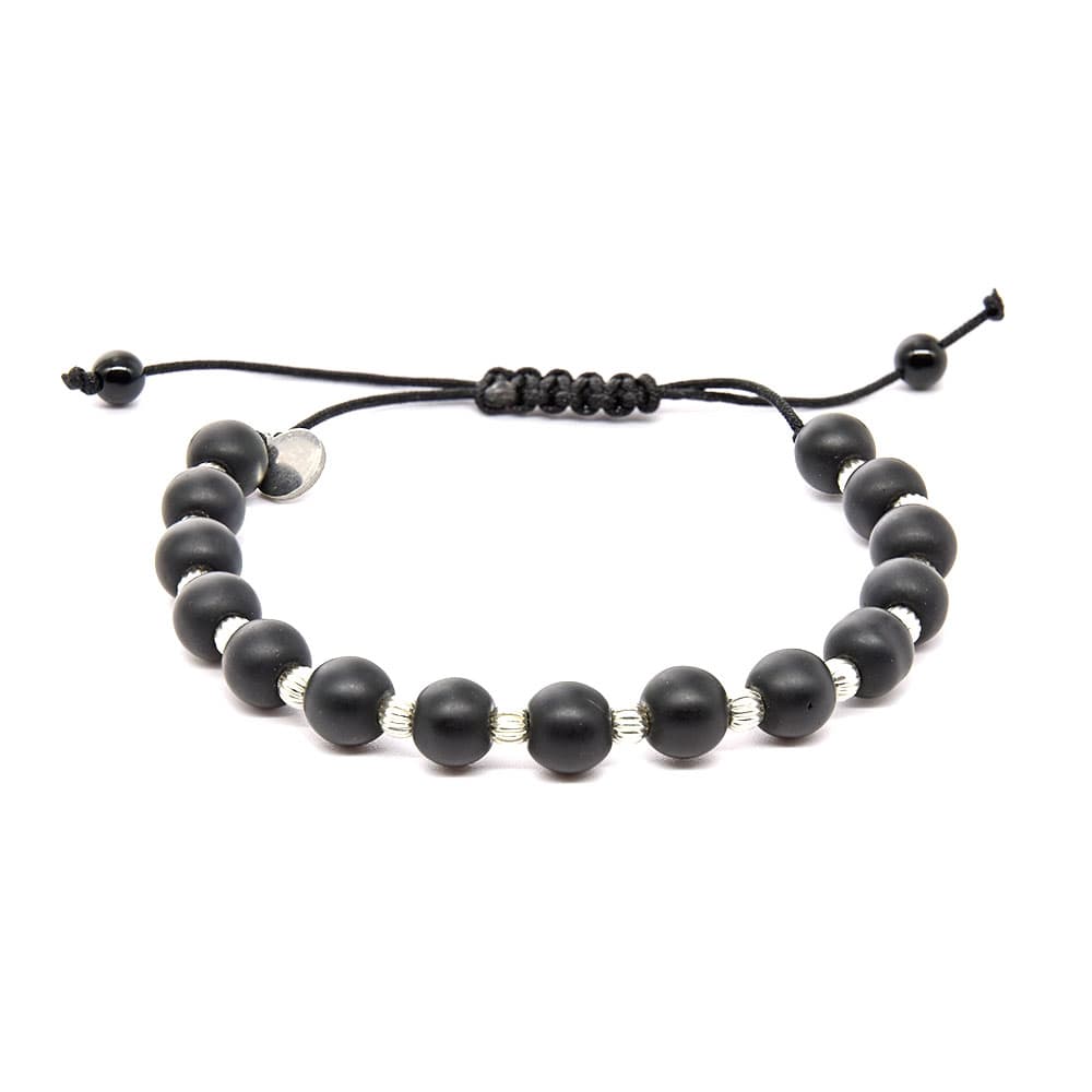 Bratara argint snur onix negru Thia