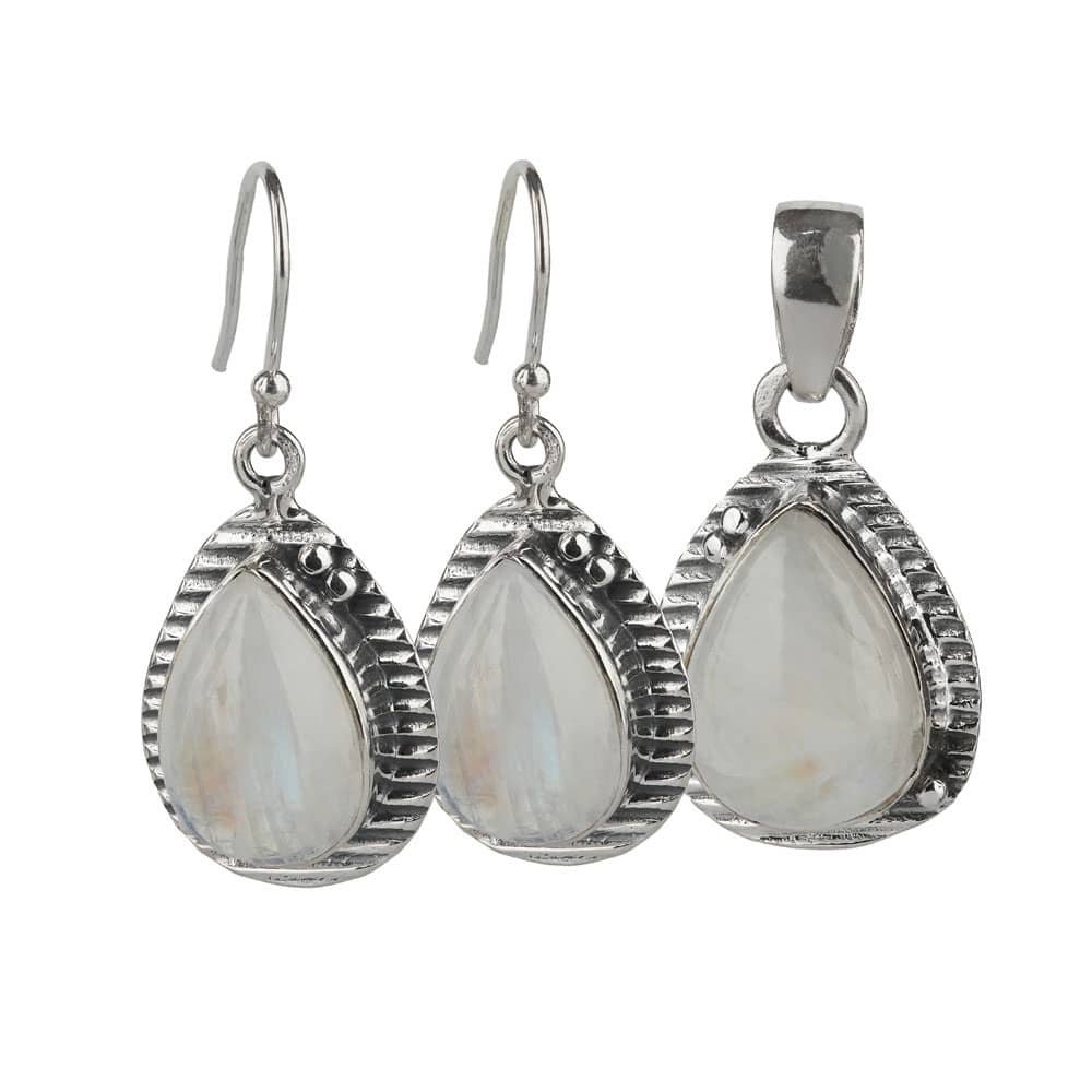 Set argint cu piatra lunii Claire