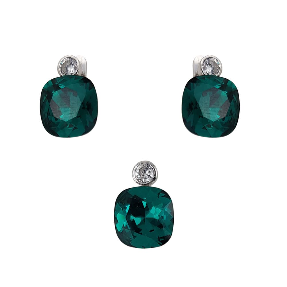 Set argint crystal verde Thia