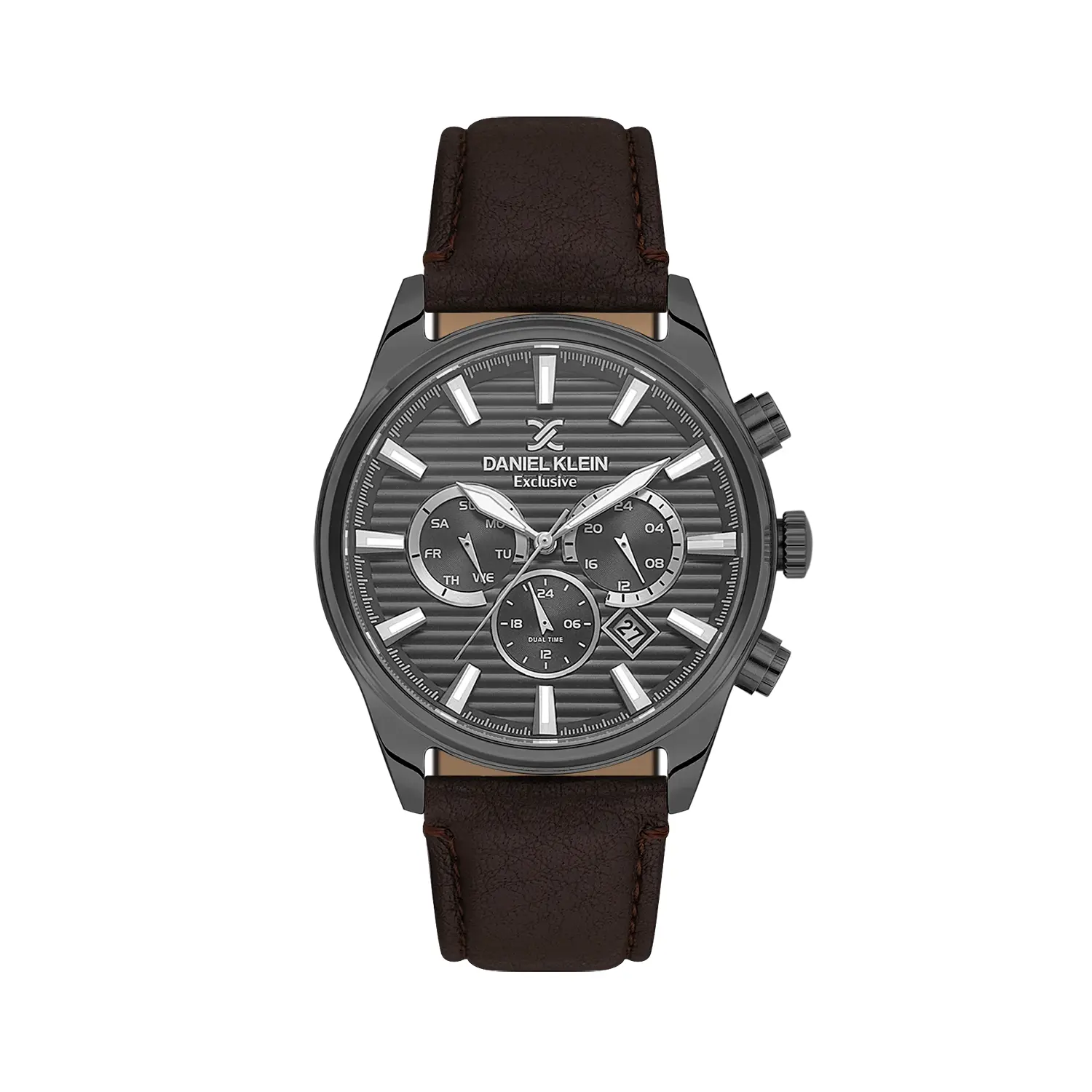 Daniel Klein Exclusive DK.6.14444-6 - Ceas barbatesc quartz maro