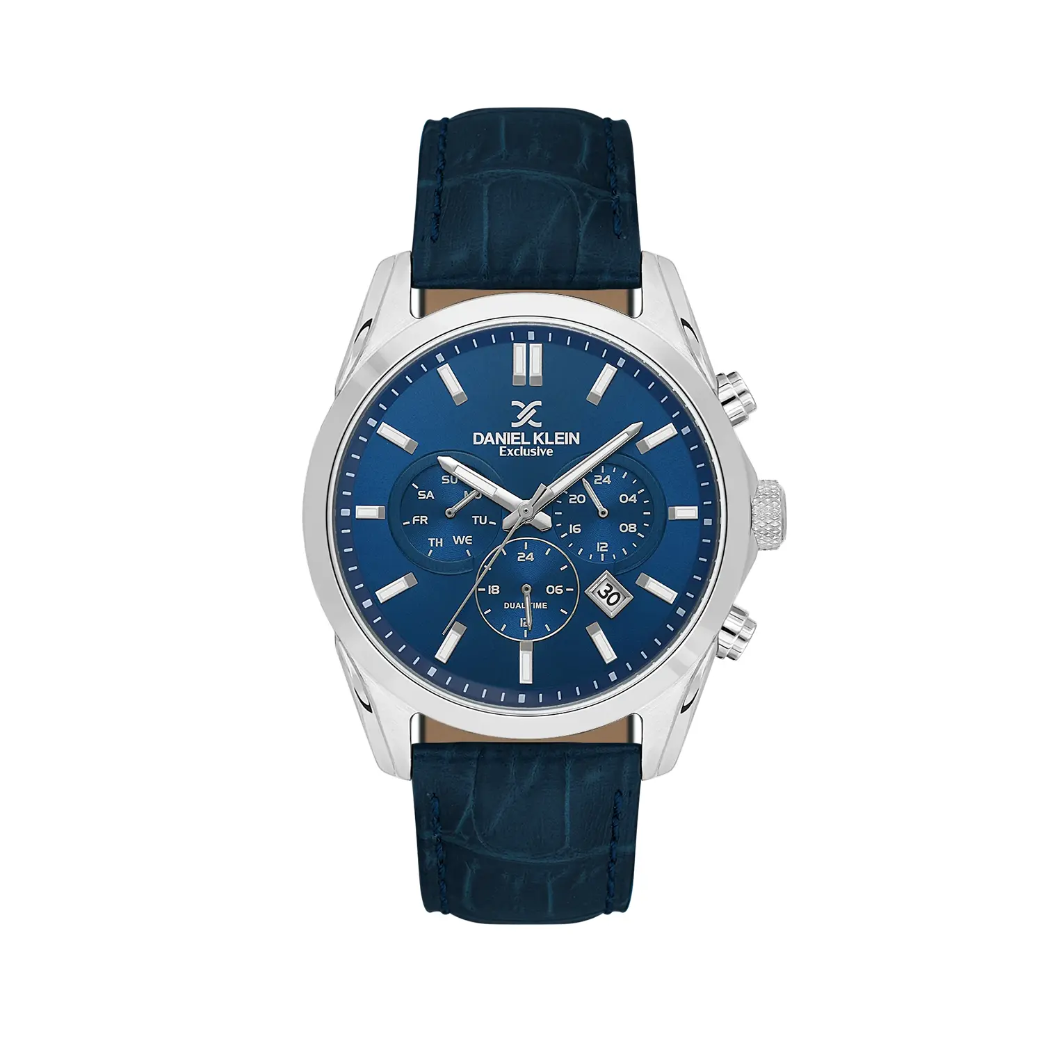 Ceas barbatesc Daniel Klein Exclusive Dual Time bleumarin DK.1.14344-3
