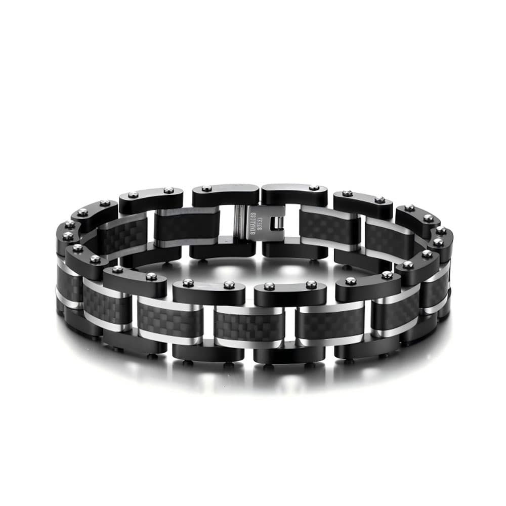 Bratara Neagra Cu Carbon Thia Jewelry S. Steel Barbati