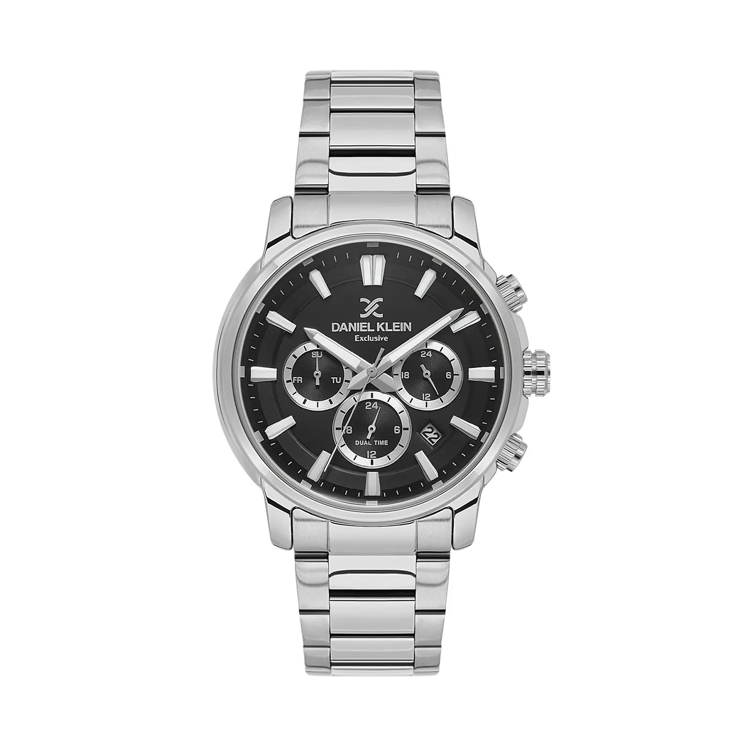 Daniel Klein Exclusive DK.6.14442-2 - Ceas barbatesc quartz argintiu