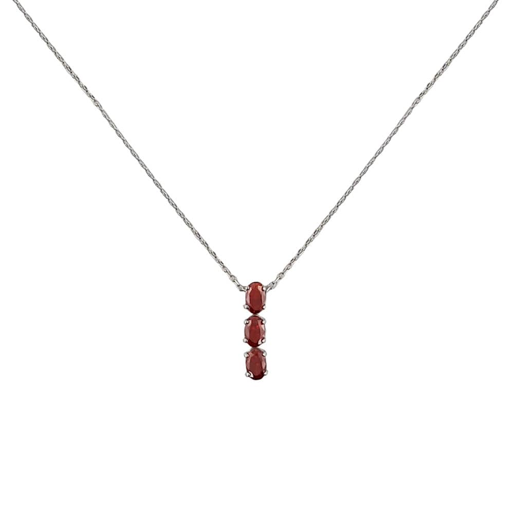 Lant argint elegant cu zirconii rosii Thia