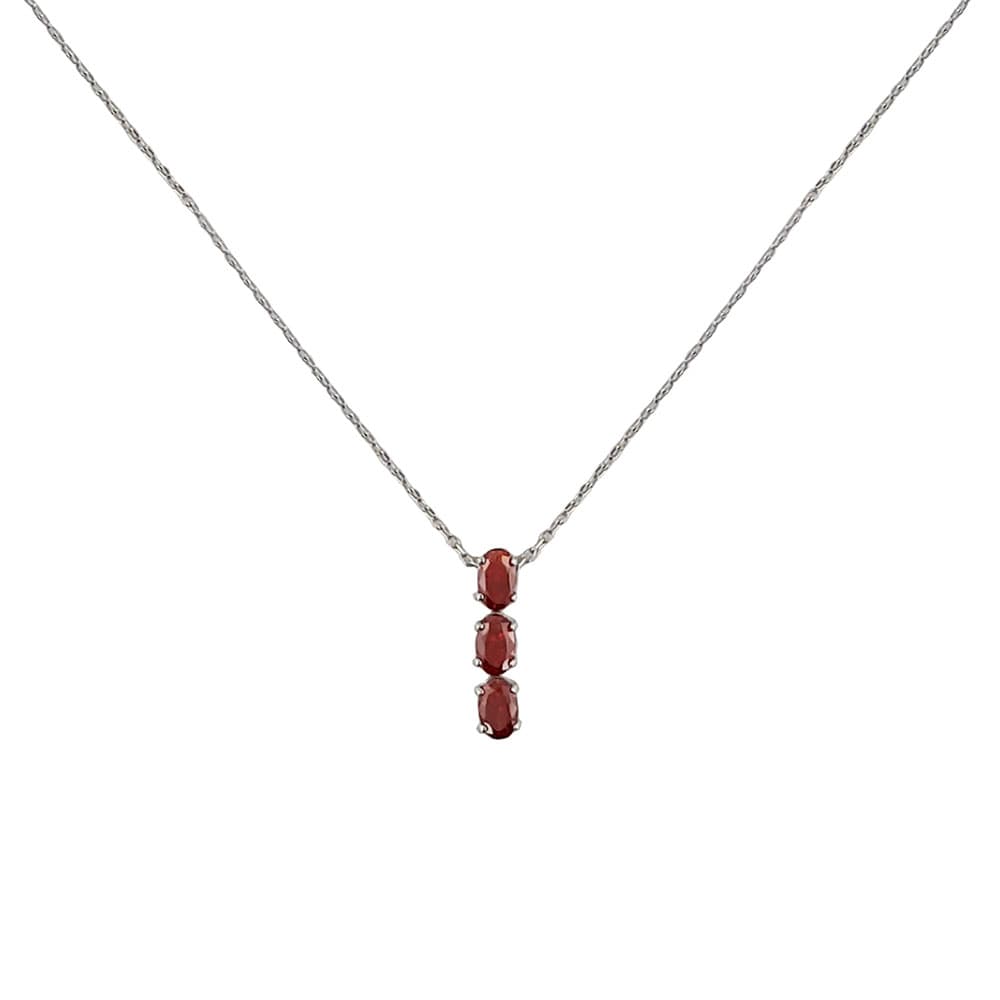 Lant argint elegant cu zirconii rosii Thia
