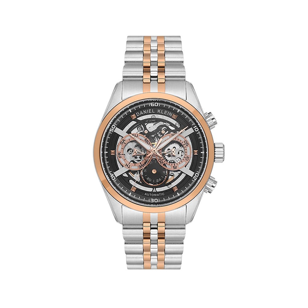 Daniel Klein Skeleton - Ceas Barbatesc Automatic Auriu Rose DK.1.14093.5