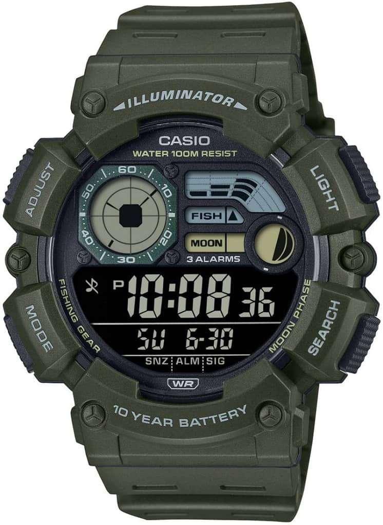 Дигитален часовник Casio Fishing Gear - WS-1500H-3BVEF