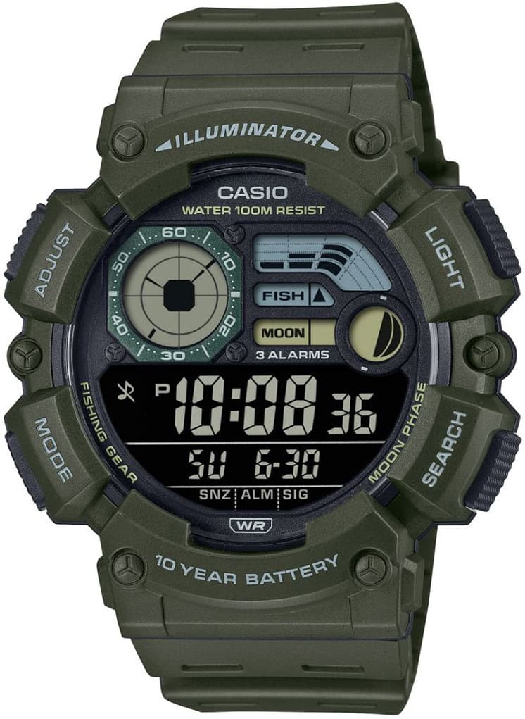 Дигитален часовник Casio Fishing Gear - WS-1500H-3BVEF