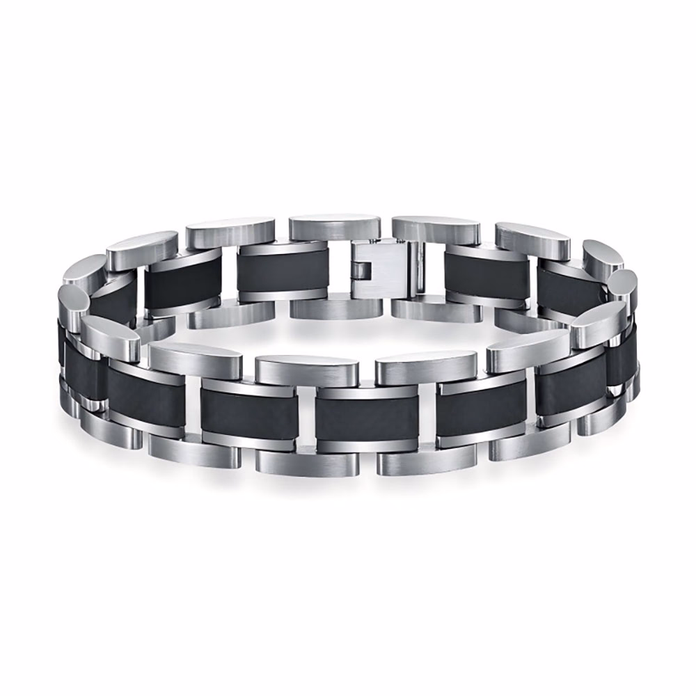 Bratara Neagra Cu Carbon Thia Jewelry S. Steel Barbati