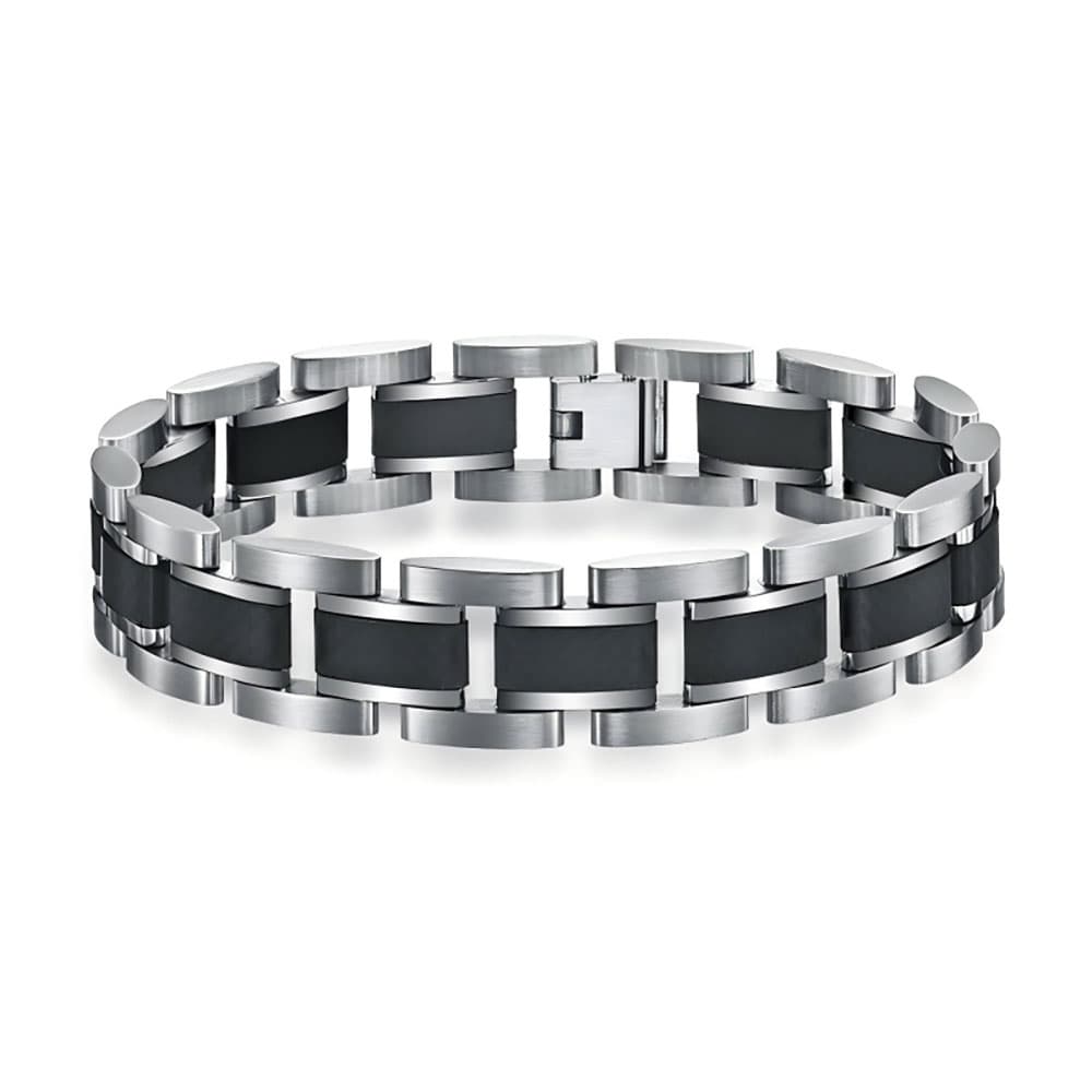 Bratara Neagra Cu Carbon Thia Jewelry S. Steel Barbati