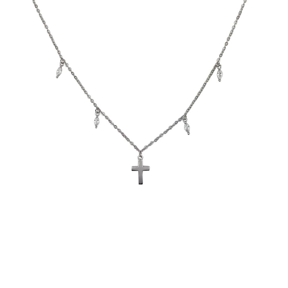 Lant argint cruciulita cu zirconii Aya