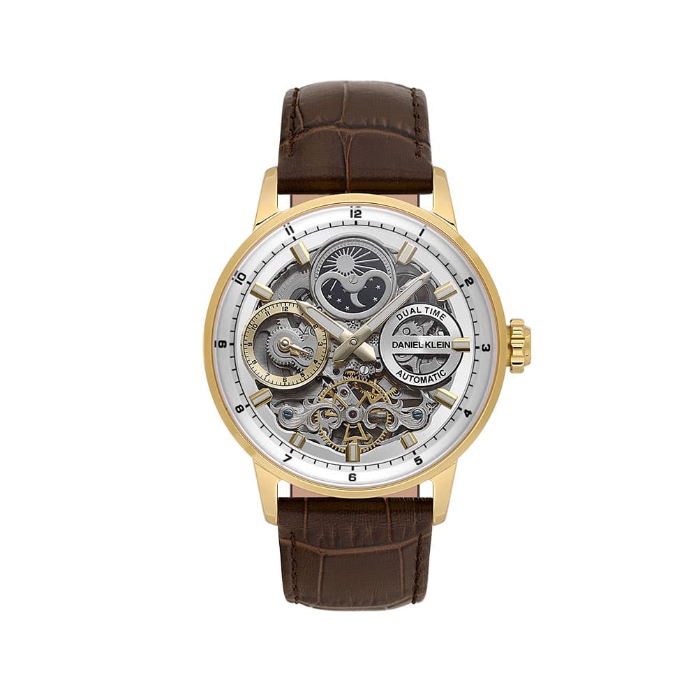 Daniel Klein Skeleton - Ceas Barbatesc Automatic Cafeniu DK.1.14013.5
