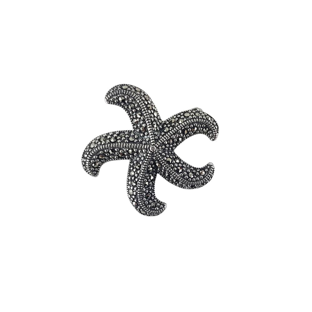 Brosa argint stea de mare marcasite Kasia
