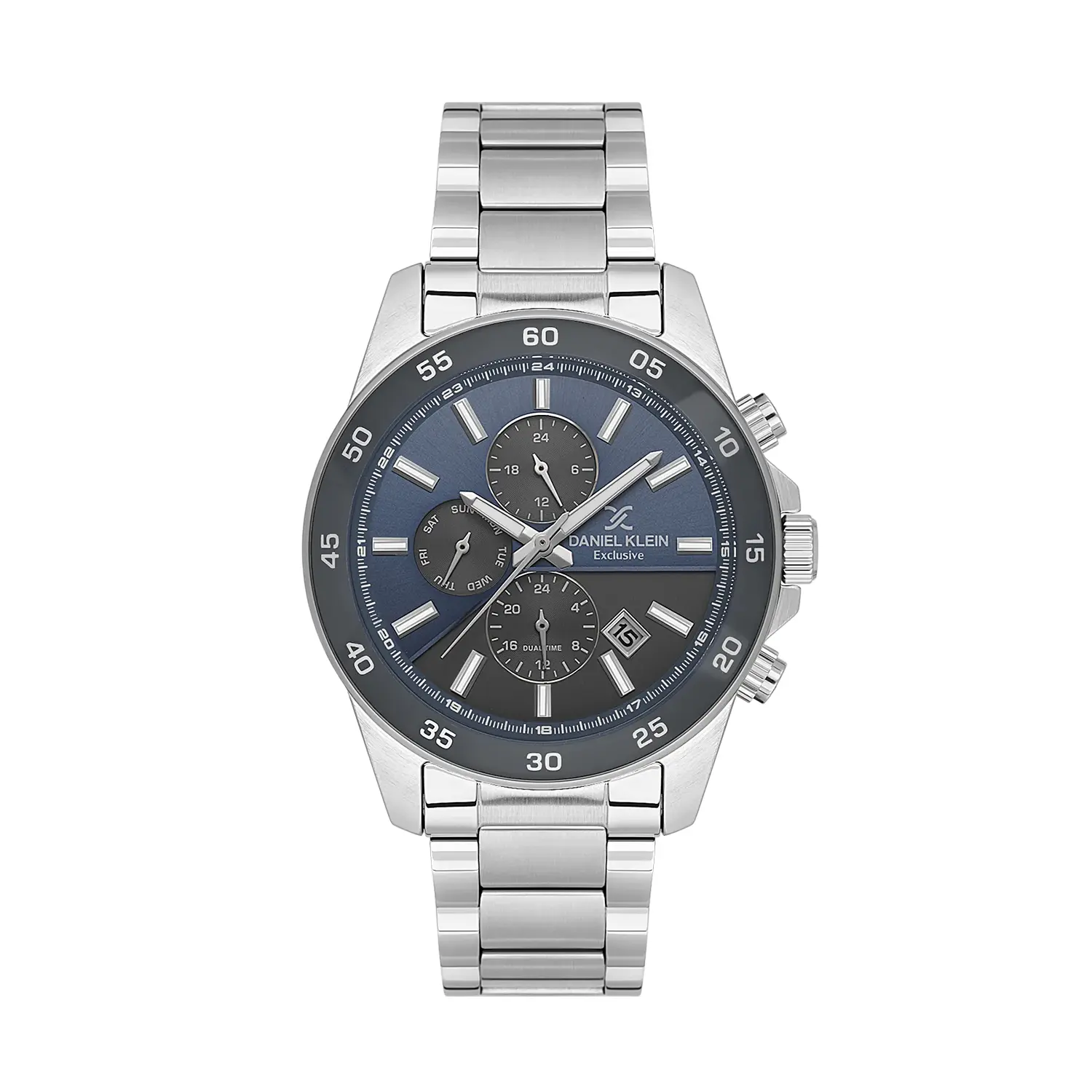 Daniel Klein Exclusive DK.1.14353-4 - Ceas barbatesc quartz argintiu