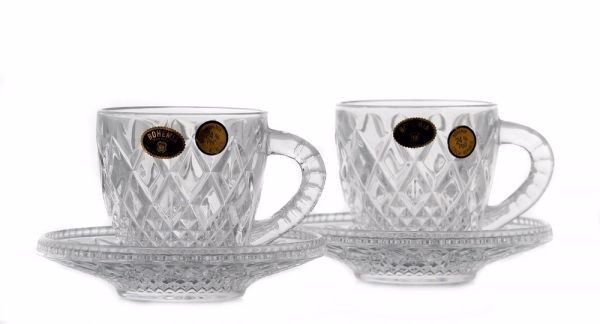 Serviciu cafea cristal Bohemia 2 persoane (4 piese)