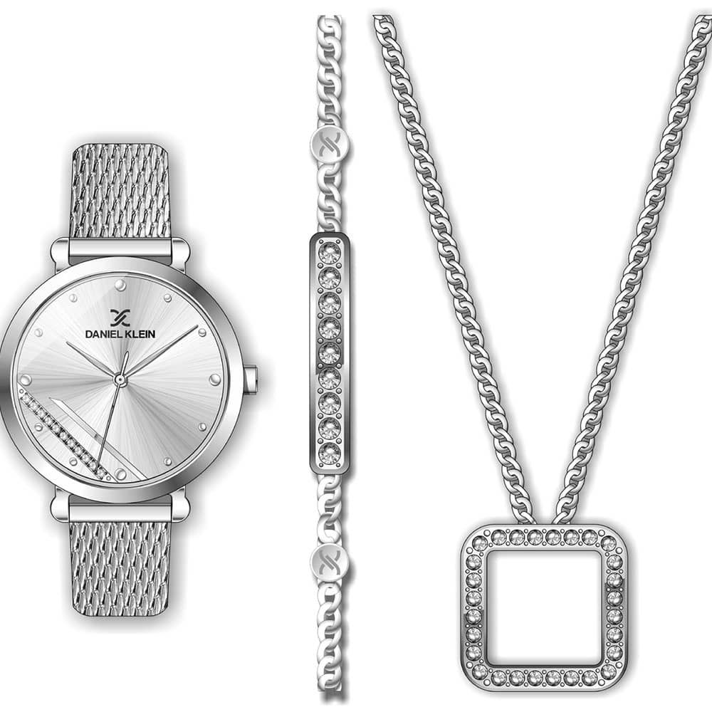 Daniel Klein Gift Set - Ceas Dama Quartz Argintiu DK.1.13172.1