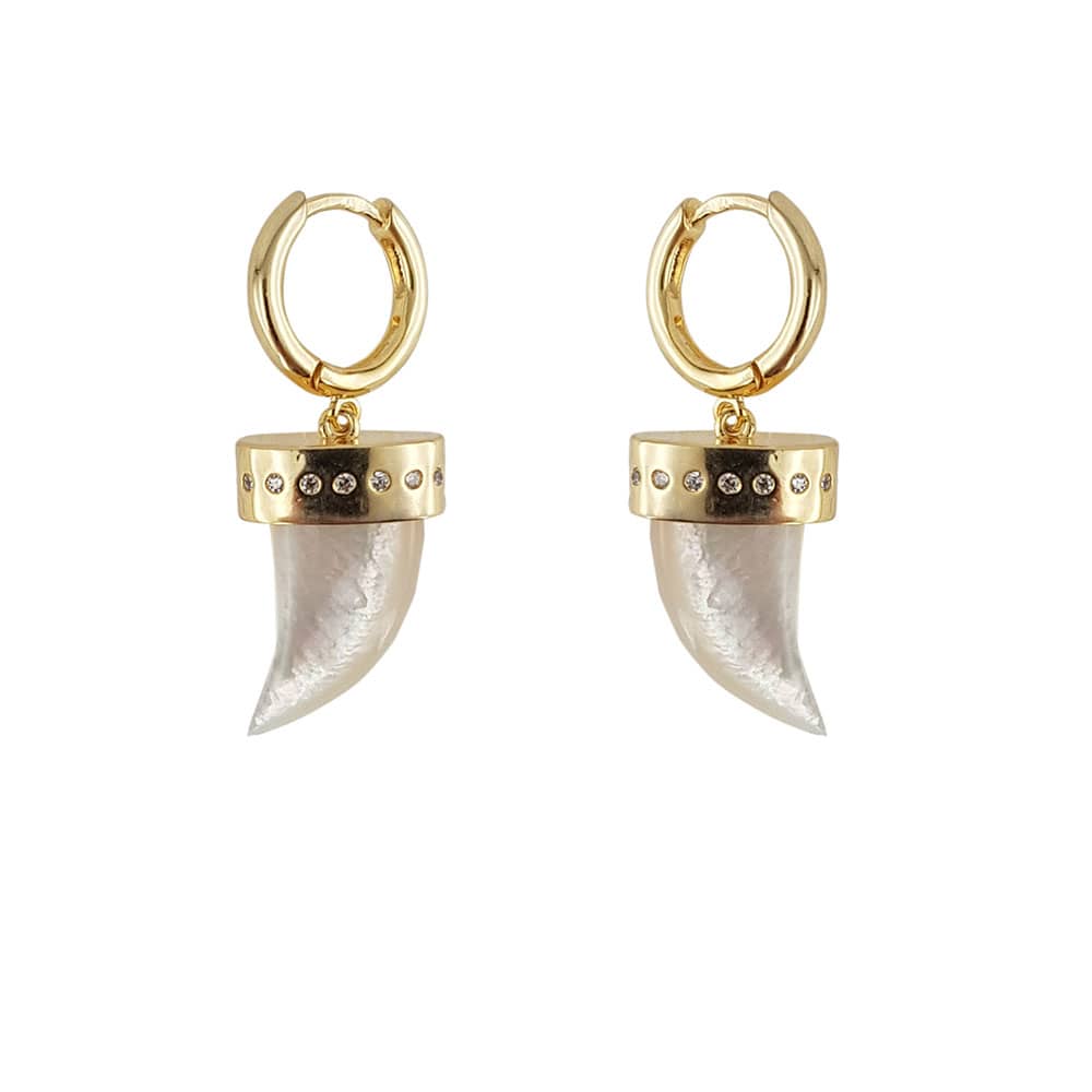 Cercei argint cu sidef Ivory Horn