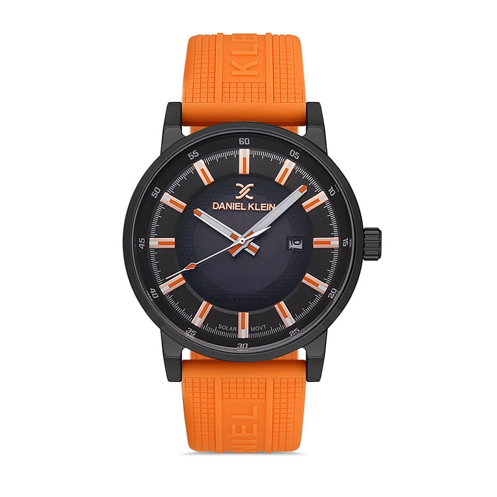 Daniel Klein Solar - Ceas Barbatesc Quartz Portocaliu DK.1.13198.5