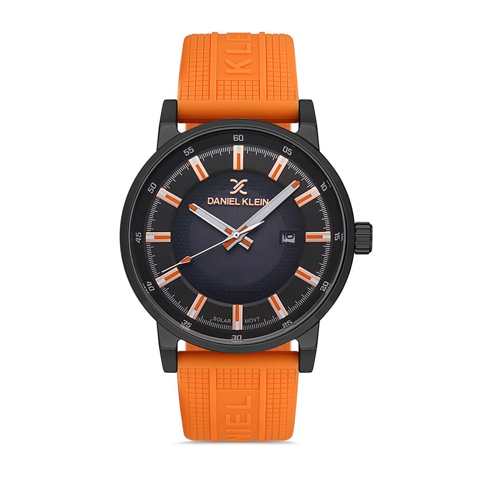 Daniel Klein Solar - Ceas Barbatesc Quartz Portocaliu DK.1.13198.5