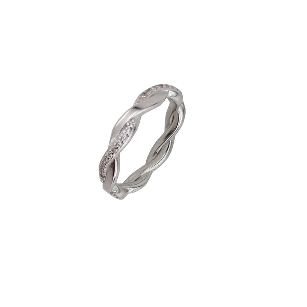 Inel argint elegant impletit Tresse marimea 50