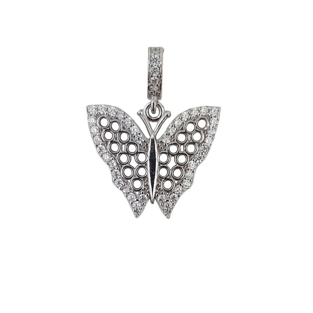 Pandantiv argint zirconii Butterfly
