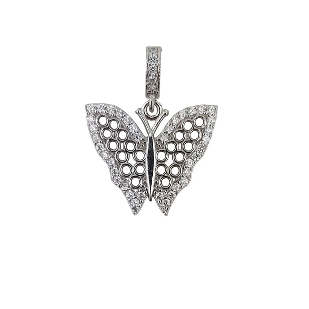Pandantiv argint zirconii Butterfly