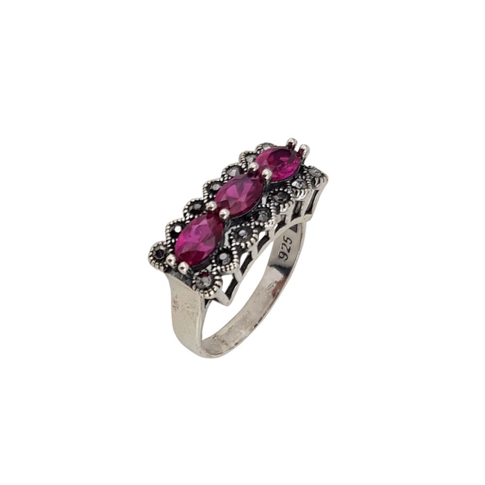 Inel argint elegant hematite Heya