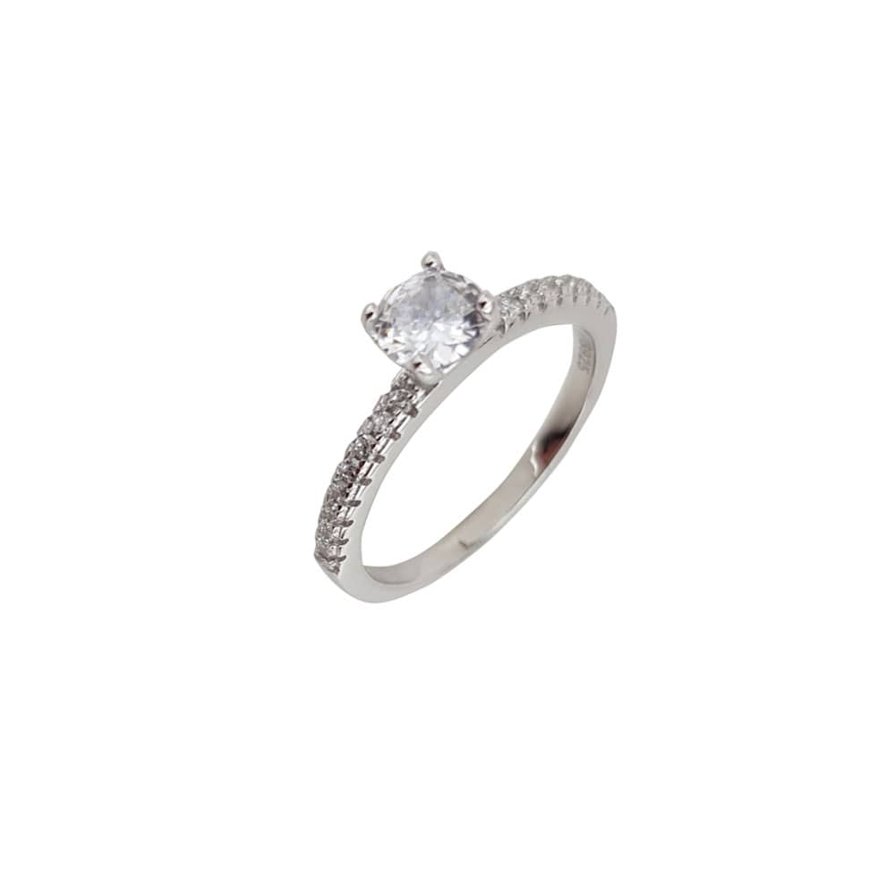 Inel argint logodna zirconii Celina marimea 52