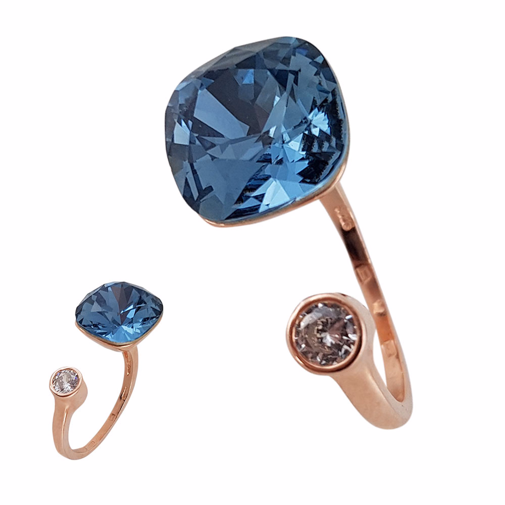 Inel argint reglabil Mystical Blue