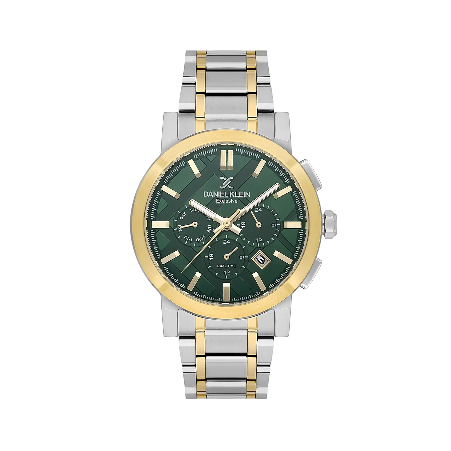 Daniel Klein Exclusive DK.1.14352-5 - Ceas barbatesc quartz verde, auriu si argintiu